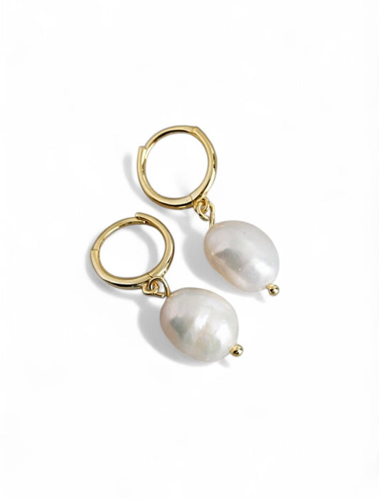 Pearl Drop Earrings gold